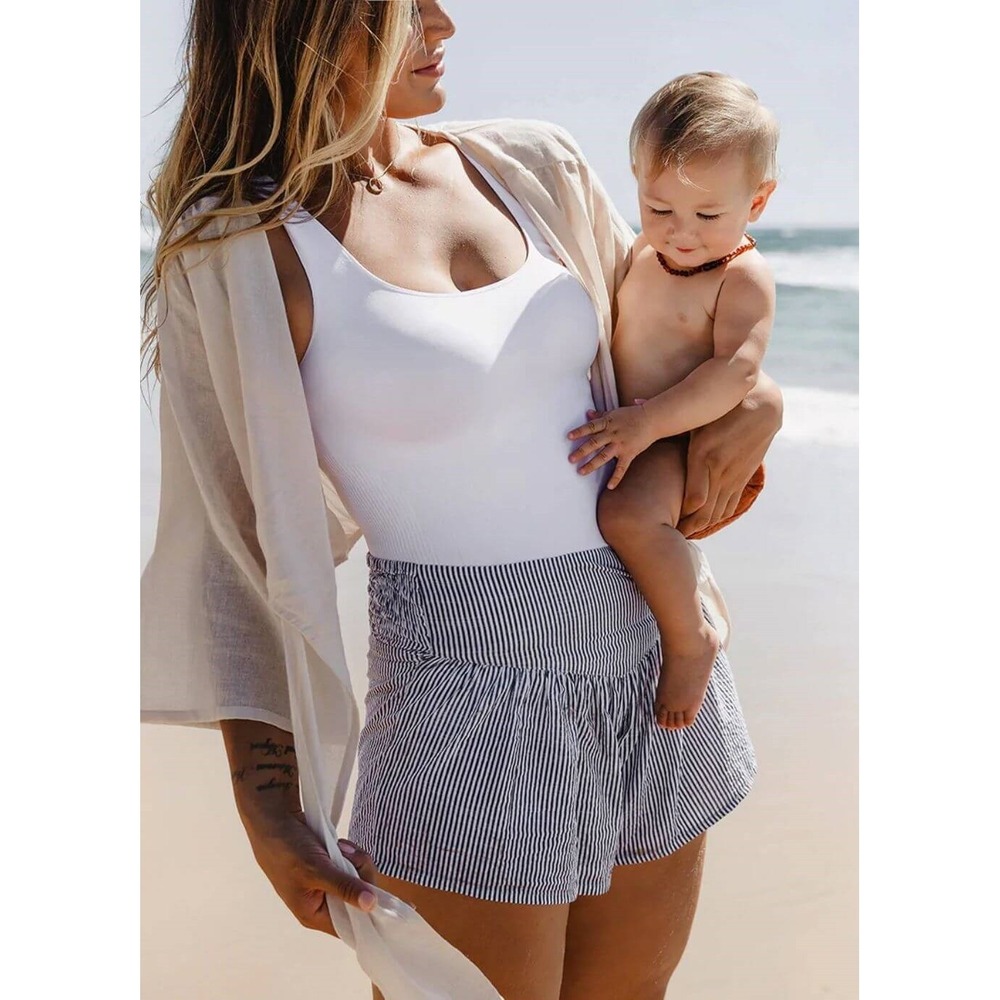NWT BLANQI Pull Down Postpartum Nursing Support Tank Top Winter White Size Large - Picture 3 of 13